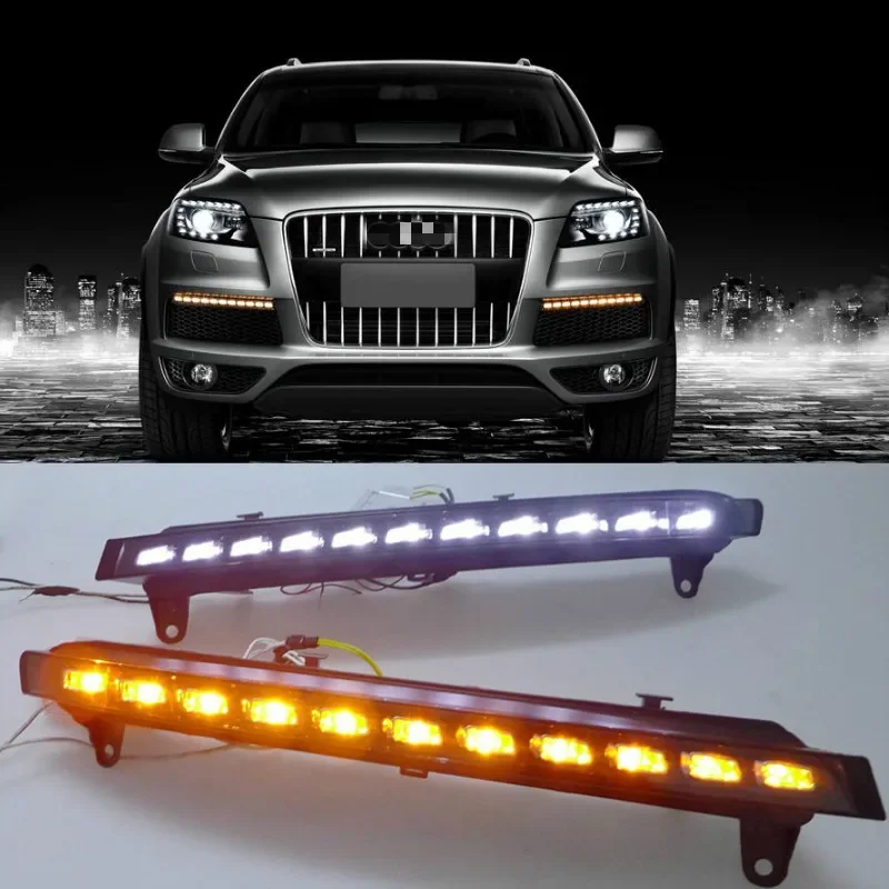 1 Set DRL Per Audi Q7 2006 2007 2008 2009 Luce Diurna Auto LED DRL Luci Diurne Nebbia testa Della Lampada copertura