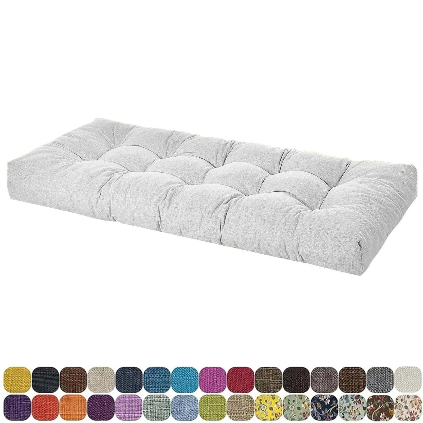 Leinenmaterial, Fensterbank-Kissen, individuell, 6 cm dick, Bankkissen, lange Stuhlsitze, Terrassenpolster, Erkerfenstermatten für Garten und Zuhause Image