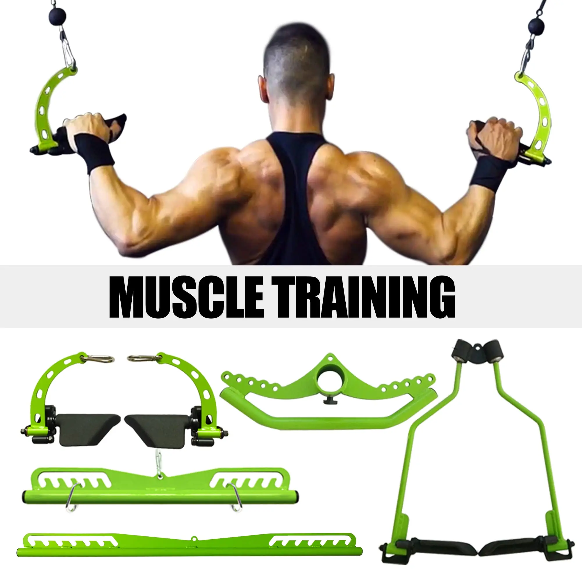 Heim-Fitness studio Multi-Grip Lat Pull-Down-Bar Rücken Muskel greifer Lat Pulldown-Griff Fitness Pulldown Long Bar für Kabel Riemens cheibe Maschine