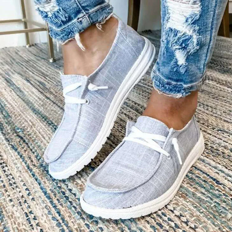 Frauen Leinwand Schuhe Sommer Mode Atmungsaktive Flache Schuhe Casual Faulenzer Turnschuhe Frauen Walking Sport Schuhe Größe 43, WSH4461
