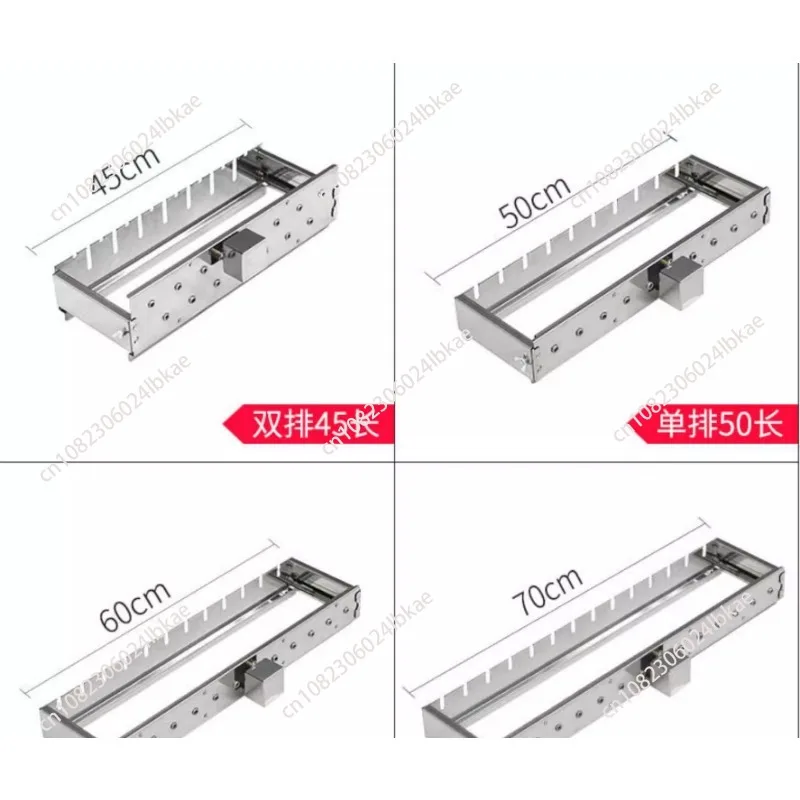 Kommerzielle Edelstahl-Grillspieße, vollautomatischer Grill, drehbare Maschine, breite einstellbar, Hot-Dog-Roller Image