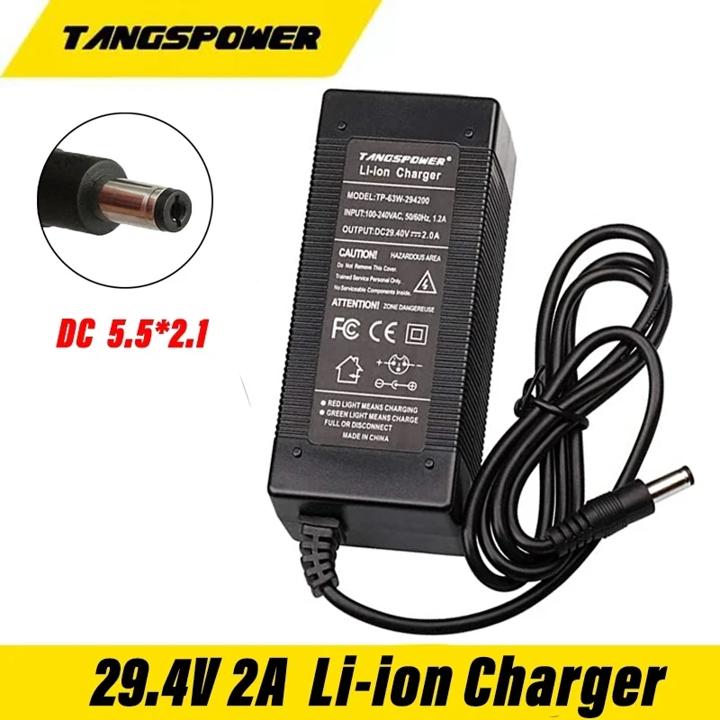 29,4 V 2 A Lithium-Batterie-Ladegerät 7S 24 V 25,2 V 25,9 V Li-Ionen-Akku-Ladegerät Schnellladung DC-Stecker Image