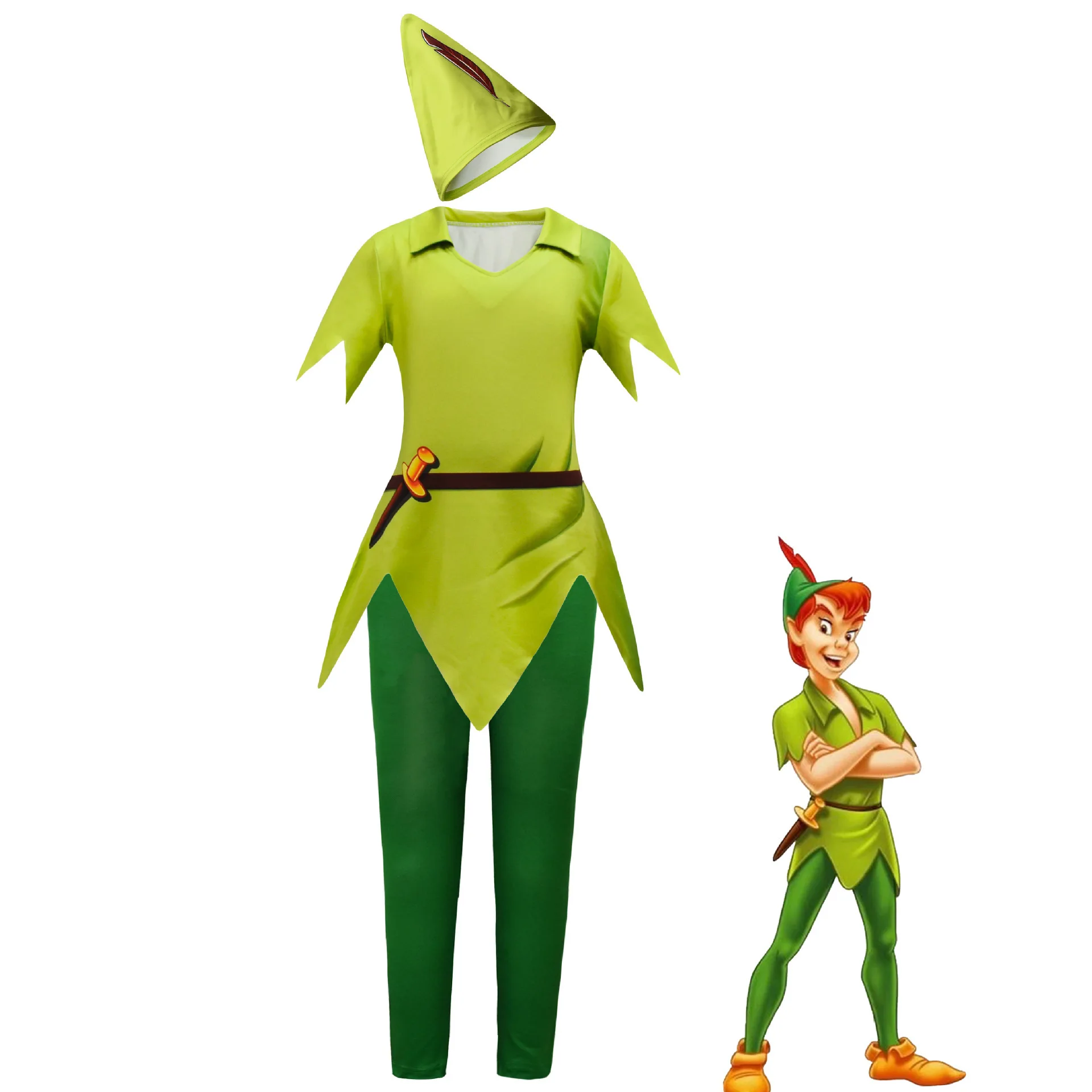 Peter Pan Cosplay Kostüm Kinder Anime Halloween Karneval Party Held Kostüme Rollenspiel Tops Bodys Image