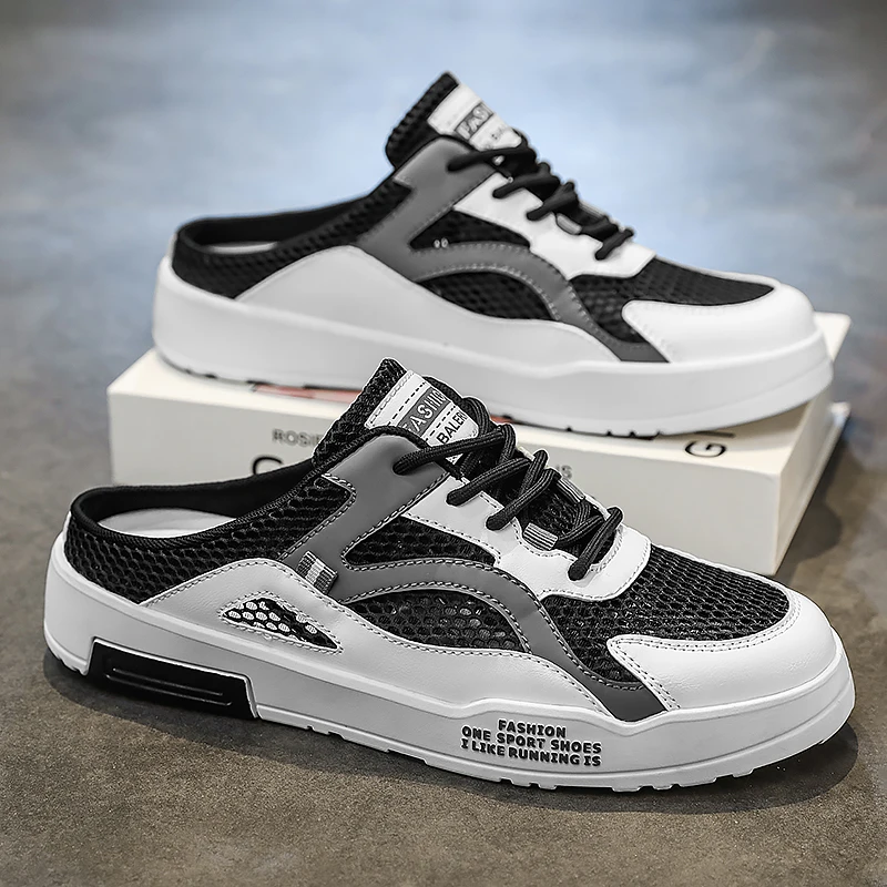 Mesh-Sneaker für Herren, lässige Sportschuhe, Herrenschuhe mit ausgehöhltem Design, leichte Canvas-Slipper, große Größen, atmungsaktive Schuhe