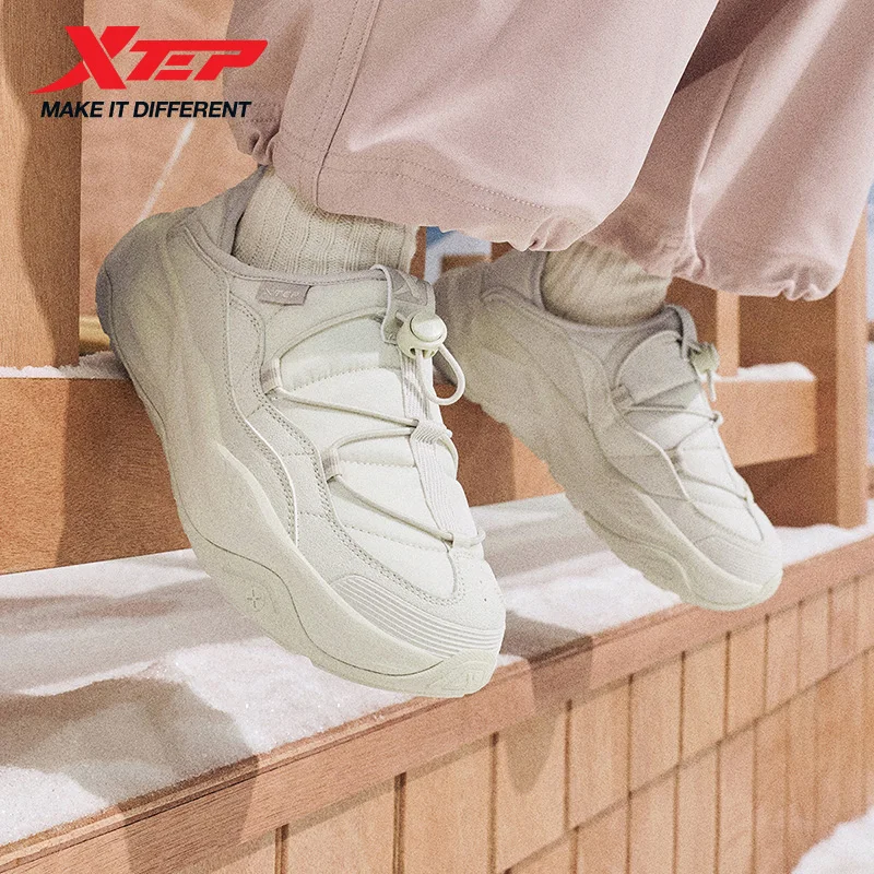 Xtep Damen-Baumwollschuhe, 2025, Winter, Neuankömmling, Freizeit, bequem, gepolstert, verschleißfest, Joggingschuhe 875418370033