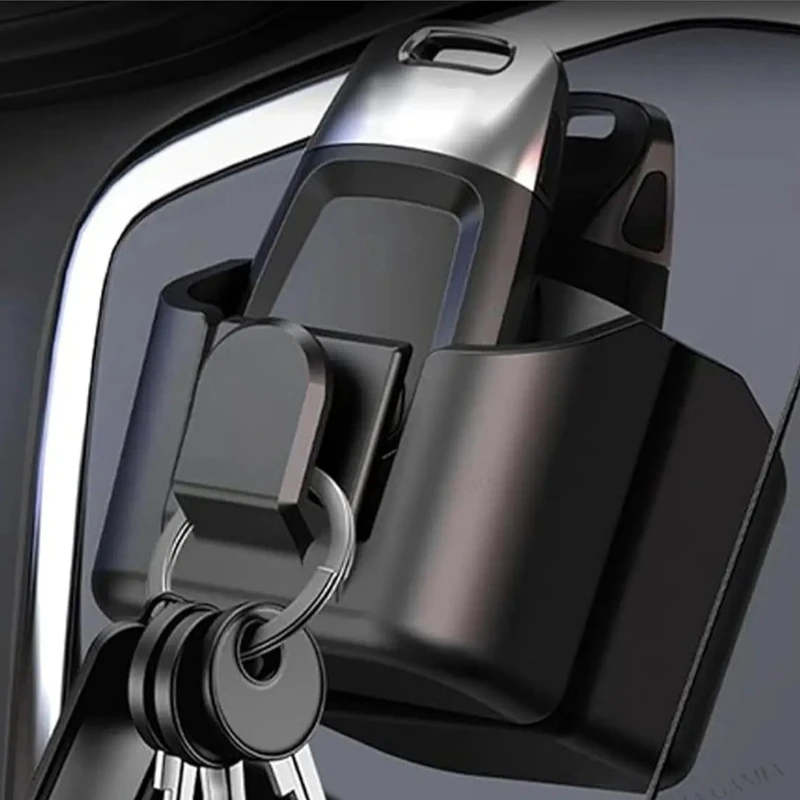 1-5 Stück Universeller Autoschlüsselhalter-Clip-Organizer, Aufbewahrungsbox für Autoschlüssel am Armaturenbrett, selbstklebende Halterung, passend für Kartenschlüssel-Aufbewahrung. Image