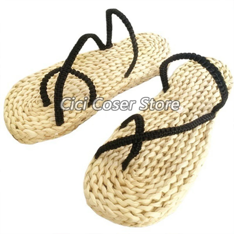 Anime Affe D. Luffy Cosplay Schuhe Stroh Sandalen Hausschuhe Für Männer Frauen Halloween Karneval Partei Rolle Spielen Schuhe Zubehör