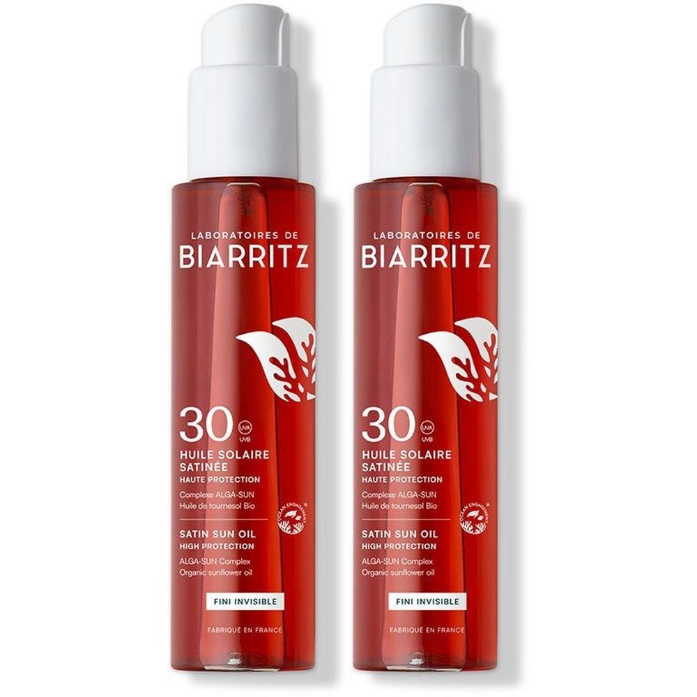 Laboratoires DE Biarritz Huile Solaire Satinée SPF 30 - solaire satinée haute prote 2x125 ml Öl