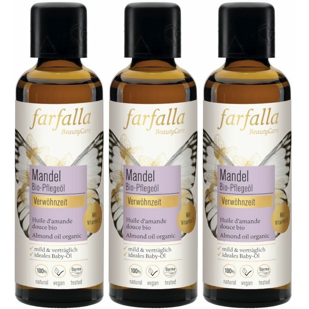 Farfalla Bio-Pflegeöl Mandel 75 ml x3 3x75 Hautöl
