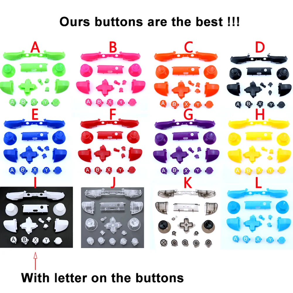 ChengHaoRan 1set Full Chrome Button Replacement For Xbox One S Dpad ABXY Trigger Grips stick Parts for Xbox One S Controller