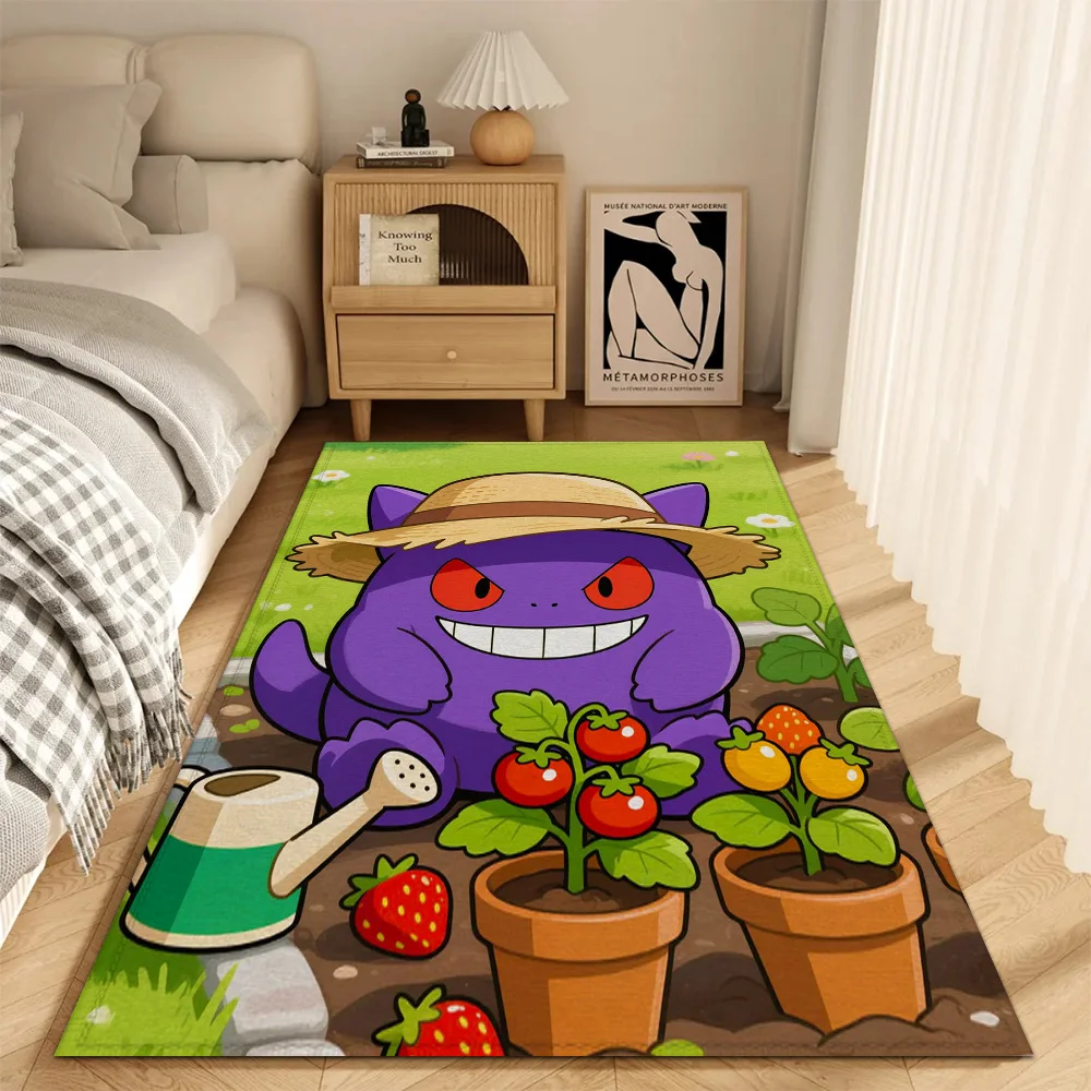 Fashion Entrance Mat Living Room P-Pokemon Rugs Decoration G-gengar Balcony Super Absorbent Bathroom Rug Kitchen Carpet Door Bed