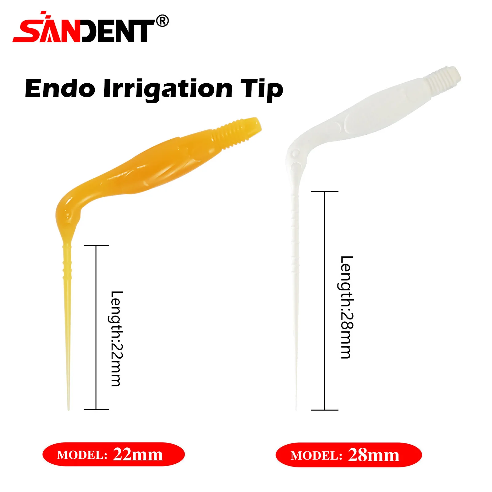 SANDENT Dental 22/28MM Endodontische Endo-Irrigationsnadeln Einweg-Wurzelkanal-Spritzenspitzen Zahnmedizinisches Material 30 Stück/Box Image