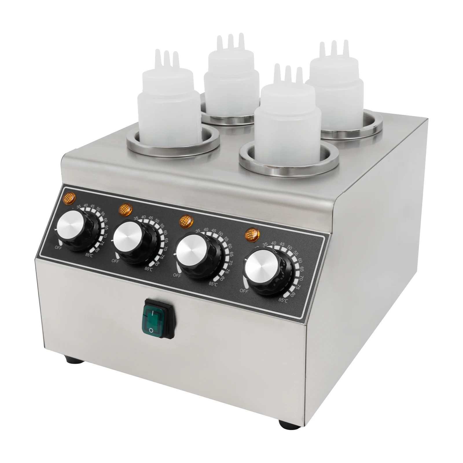  800W Elektrischer Saucenwärmer und Spender, 0,68L Edelstahl Ketchup-Pumpenheizgerät, Wärmemaschine und Schmelzer Image