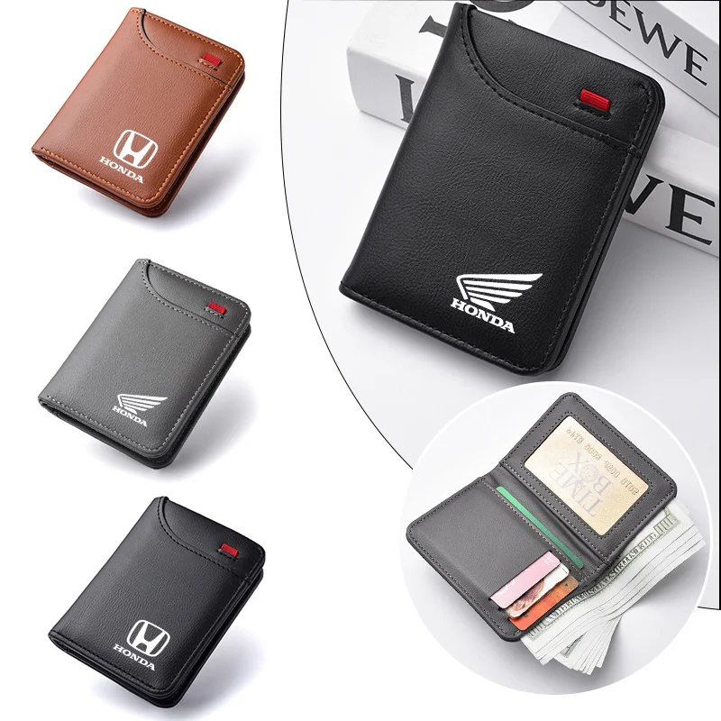 Étui pour documents de permis de conduire de moto et voiture, porte-cartes de crédit, pour Honda Civic xrv hrv crv brv City Accord Fit Jazz Insight