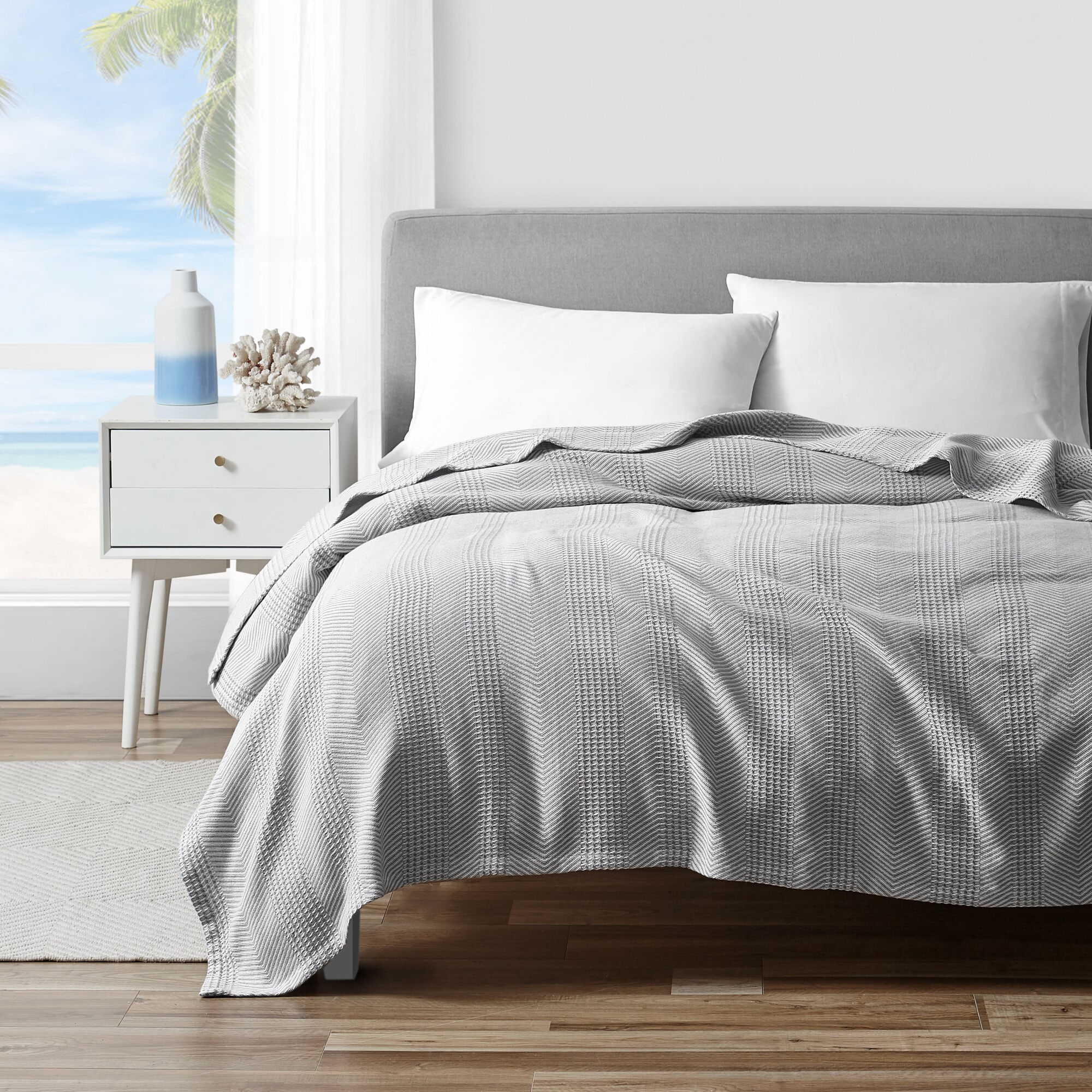 Chevron Grey King Blanket