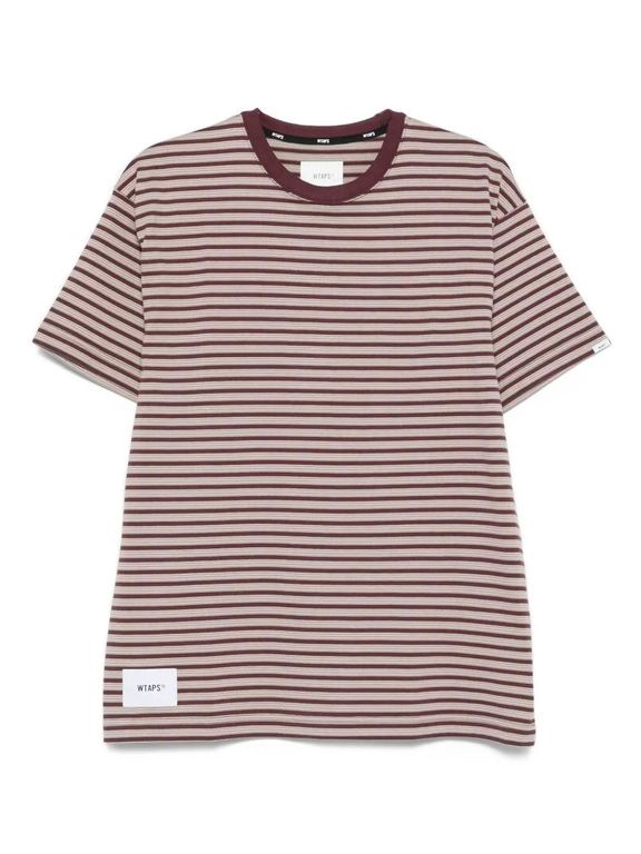 Striped Crew-Neck T-Shirt - Pink - (w)taps T-Shirts