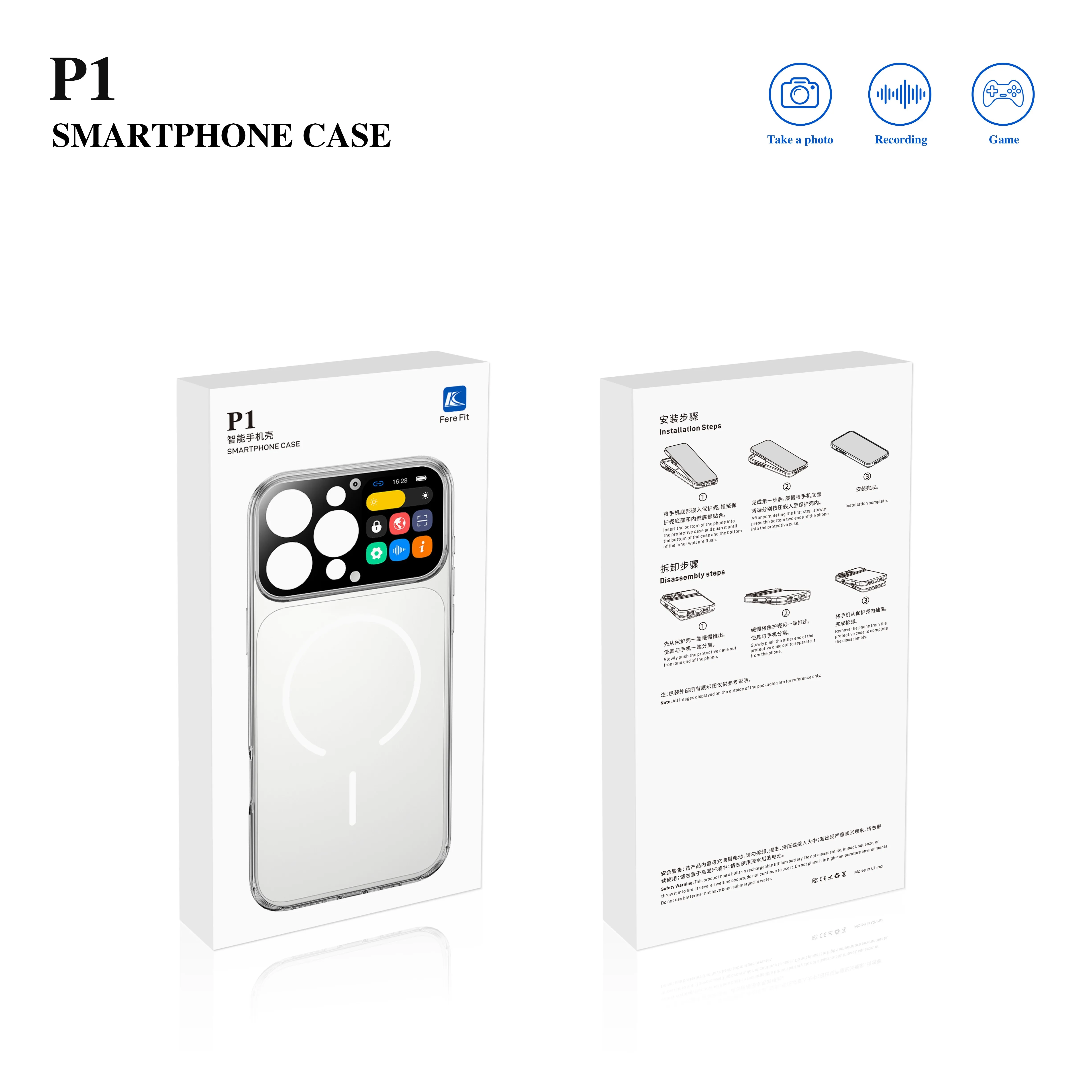 Smart Phone Case For Iphone 16 Pro Max With Smart Window Touch Screen SmartPhone Cases Smart PhoneCase For Apple I16 Pro Max