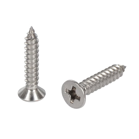 #6 x 3/4 Stainless Steel 304 (18-8) Flat Head Phillips Wood Screws 100pcs Solid Stainless Screw