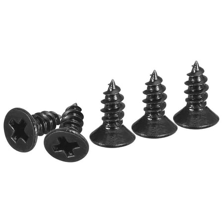 100Pcs #4x1/4 Flat Head Wood Screws 304 Stainless Steel Phillips Self Tapping Screws - Good for Woodworking Furniture - Black