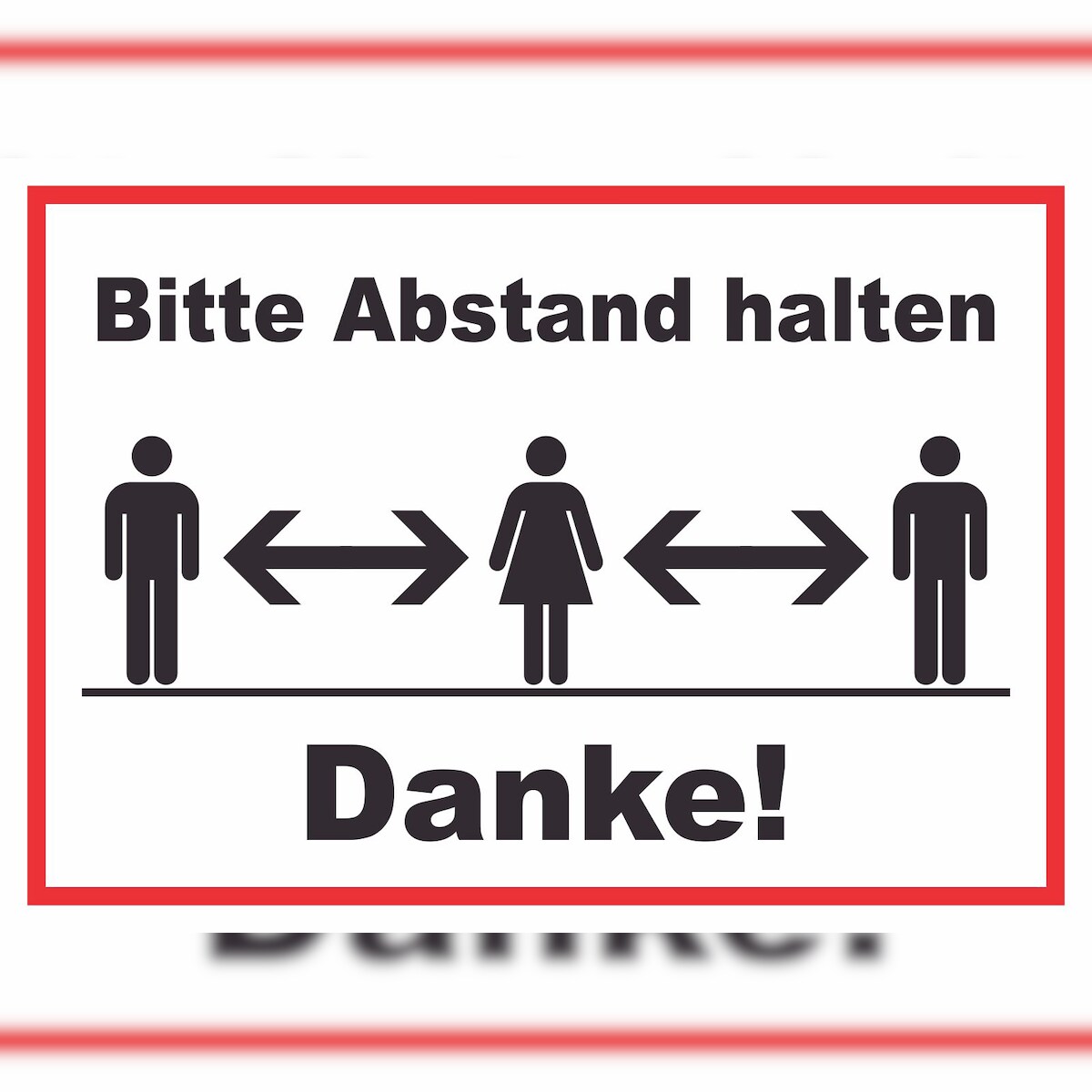 HB-Druck Bitte Abstand halten Schild A1 Rückseite selbstklebend Image