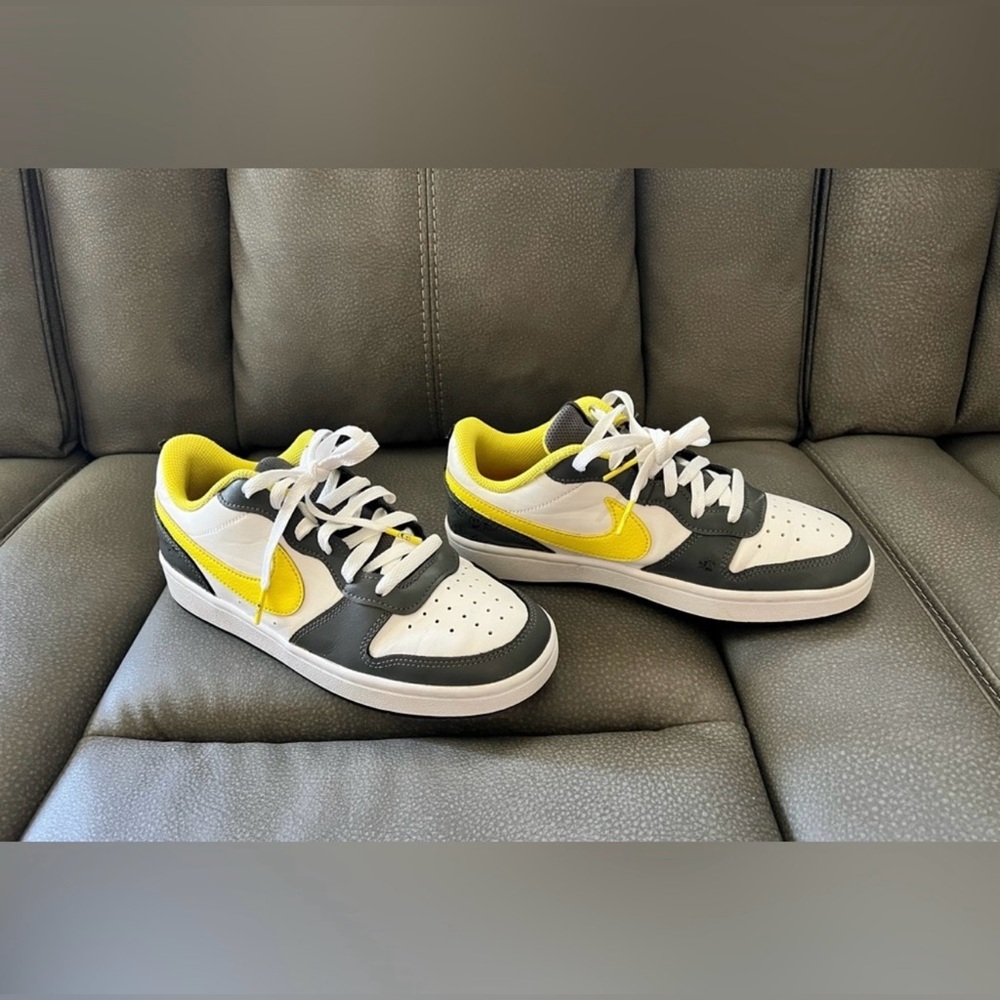 Nike Shoes | - Nike (Gs) Court Borough Low 2 Se Size: 5.5 | Nike | Color: Gray/Yellow | Size: 5.5
