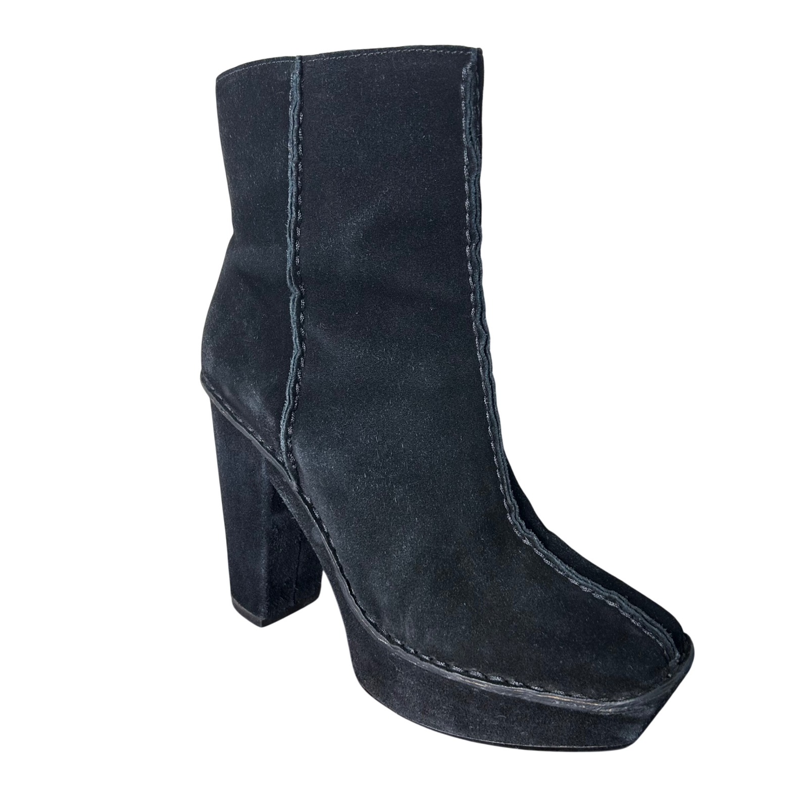 Michael Kors Shoes | Kors Michael Kors Boots Size 7.5 Black Suede Platform Block Heel Ankle | Color: Black | Size: 7.5