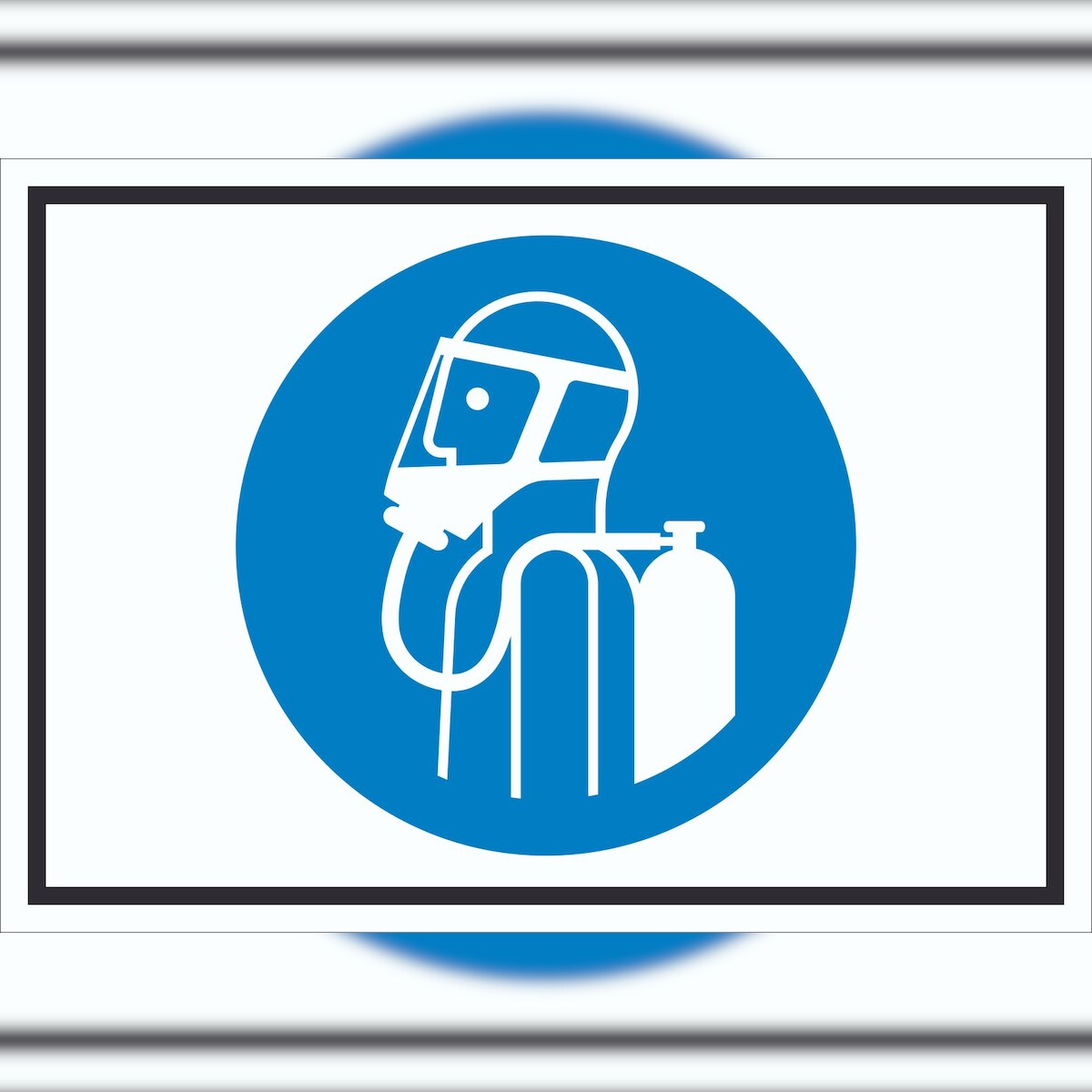 HB-Druck Umgebungsluftunabhängigen Atemschutz benutzen Symbol Schild A6 Rückseite selbstklebend Image