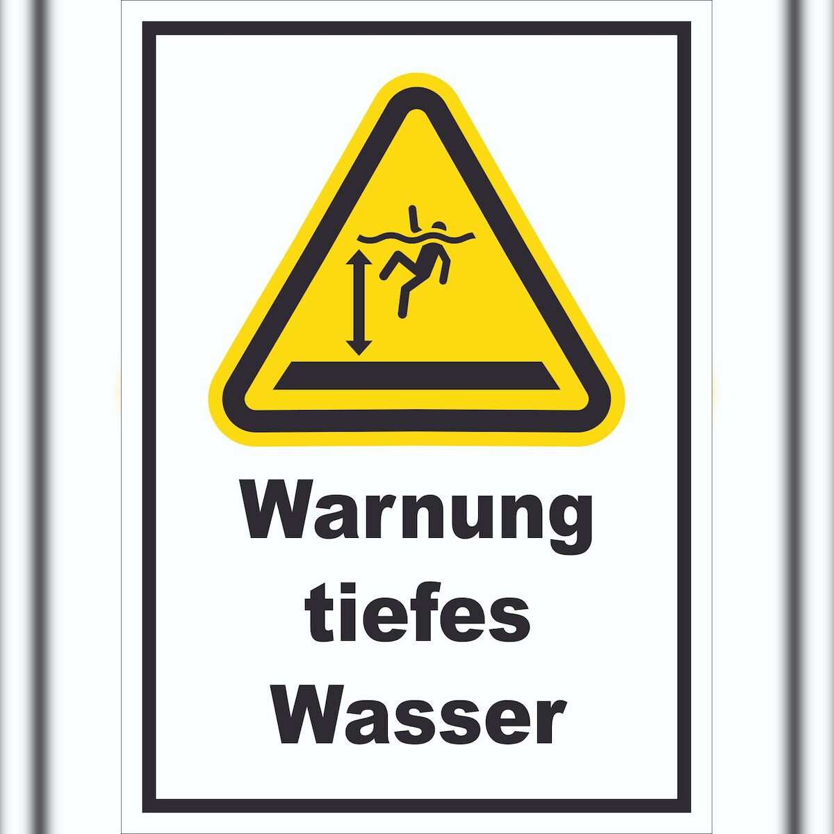 HB-Druck Schild Warnung tiefes Wasser A0 Rückseite selbstklebend Image