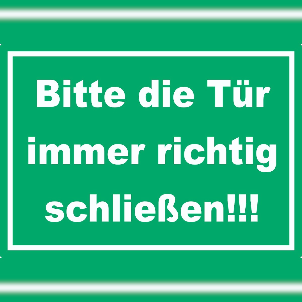 HB-Druck Aufkleber Bitte die Tür immer richtig grün-weiss A2 (420x594mm) Image