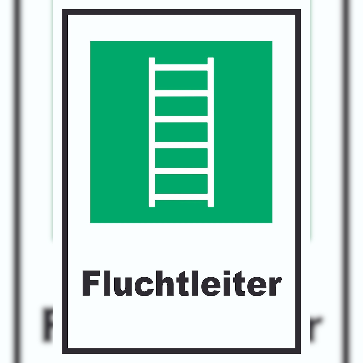 HB-Druck Fluchtleiter A3 Rückseite selbstklebend Schild Image