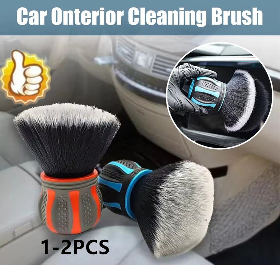 1/2PC Premium-Auto-Detaillierungsbürste mit weichen Borsten und Kugelgriff zum Stauben großer Bereiche Image