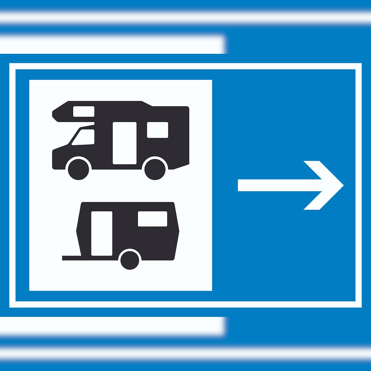HB-Druck Wohnmobil- und Wohnwagenplatz rechts Symbol Schild A0 Rückseite selbstklebend Image