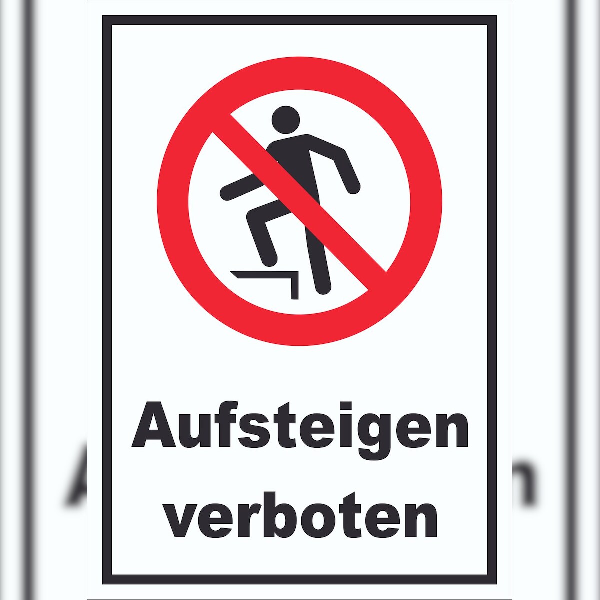 HB-Druck Aufsteigen verboten Schild A0 Rückseite selbstklebend Image