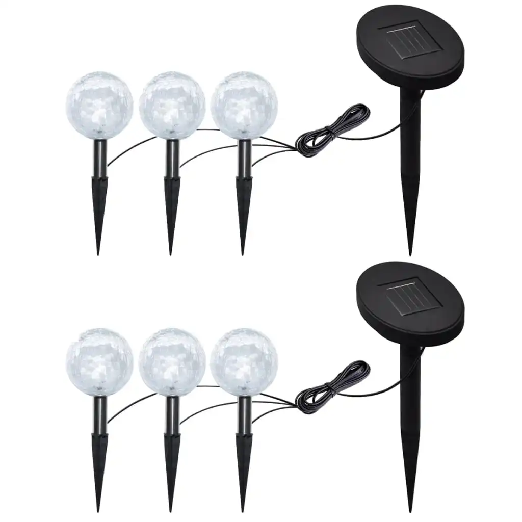 6 pièces LED lumières de jardin avec pointes et panneaux solaires éclairage de jardin extérieur décoration de jardin extérieur