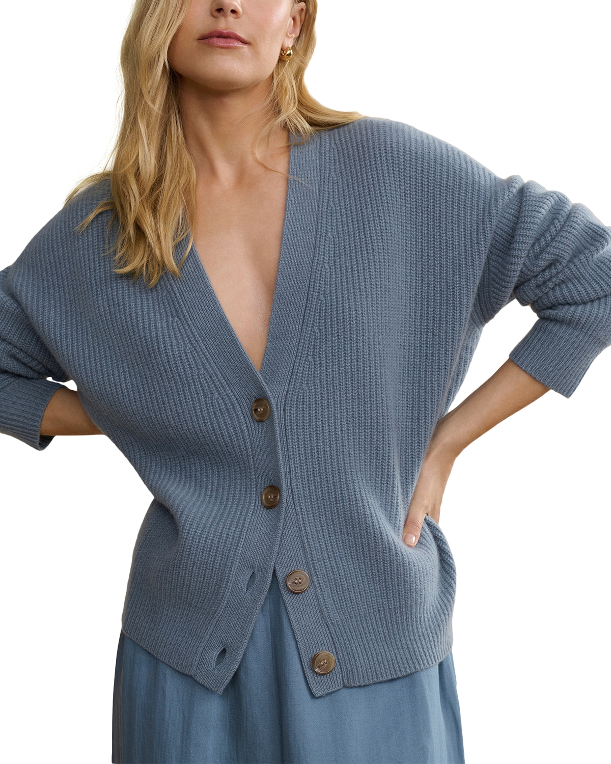 Jenni Kayne Cropped Cashmere Cocoon Cardigan - Seaside