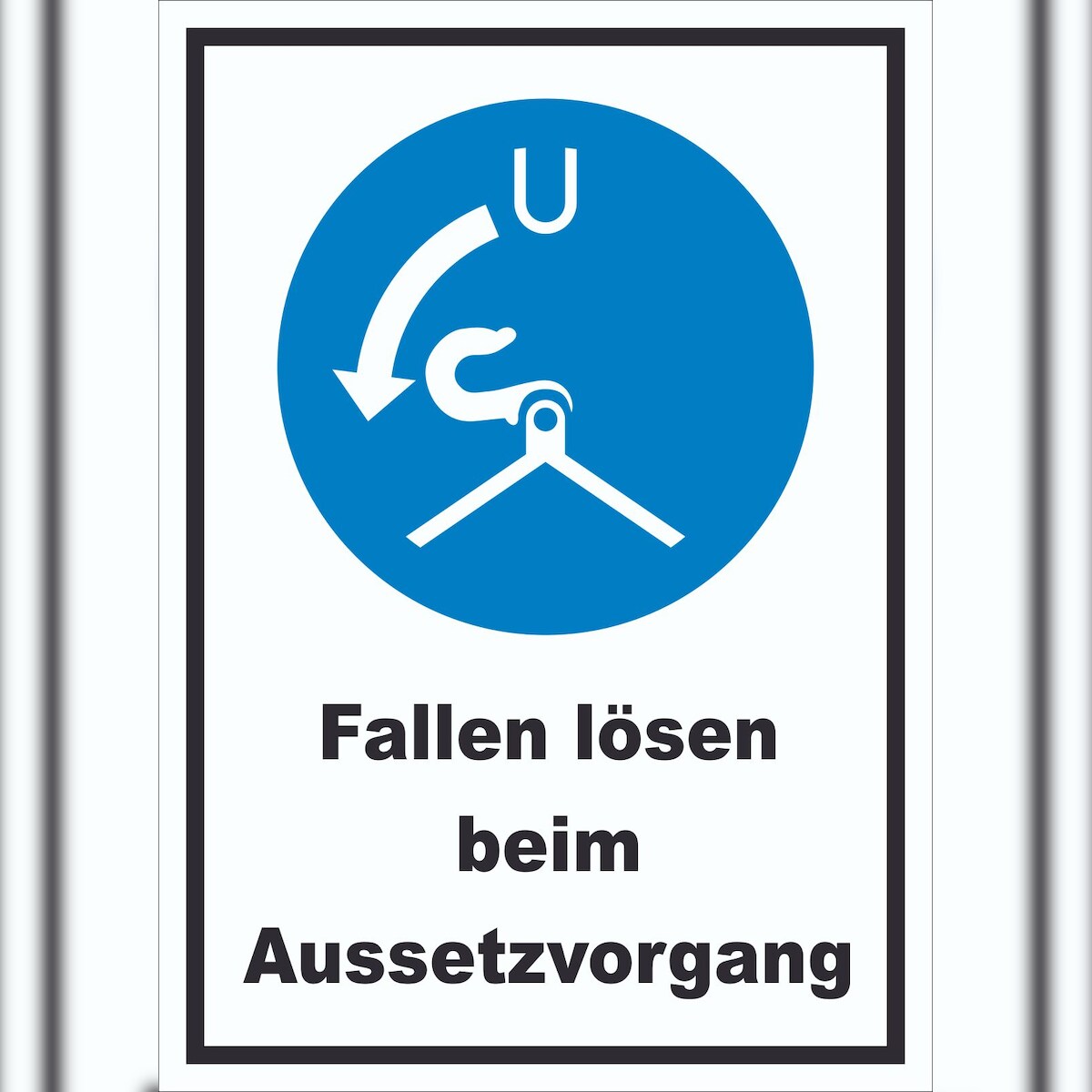 HB-Druck Fallen lösen beim Aussetzvorgang Schild A3 Rückseite selbstklebend Image