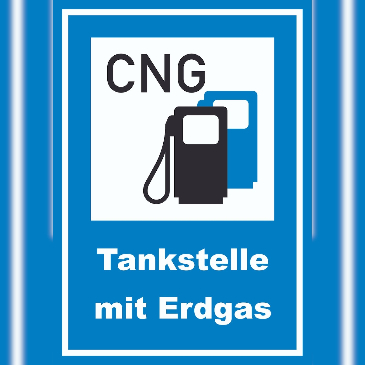 HB-Druck Tankstelle mit Erdgas Schild A3 Rückseite selbstklebend Image