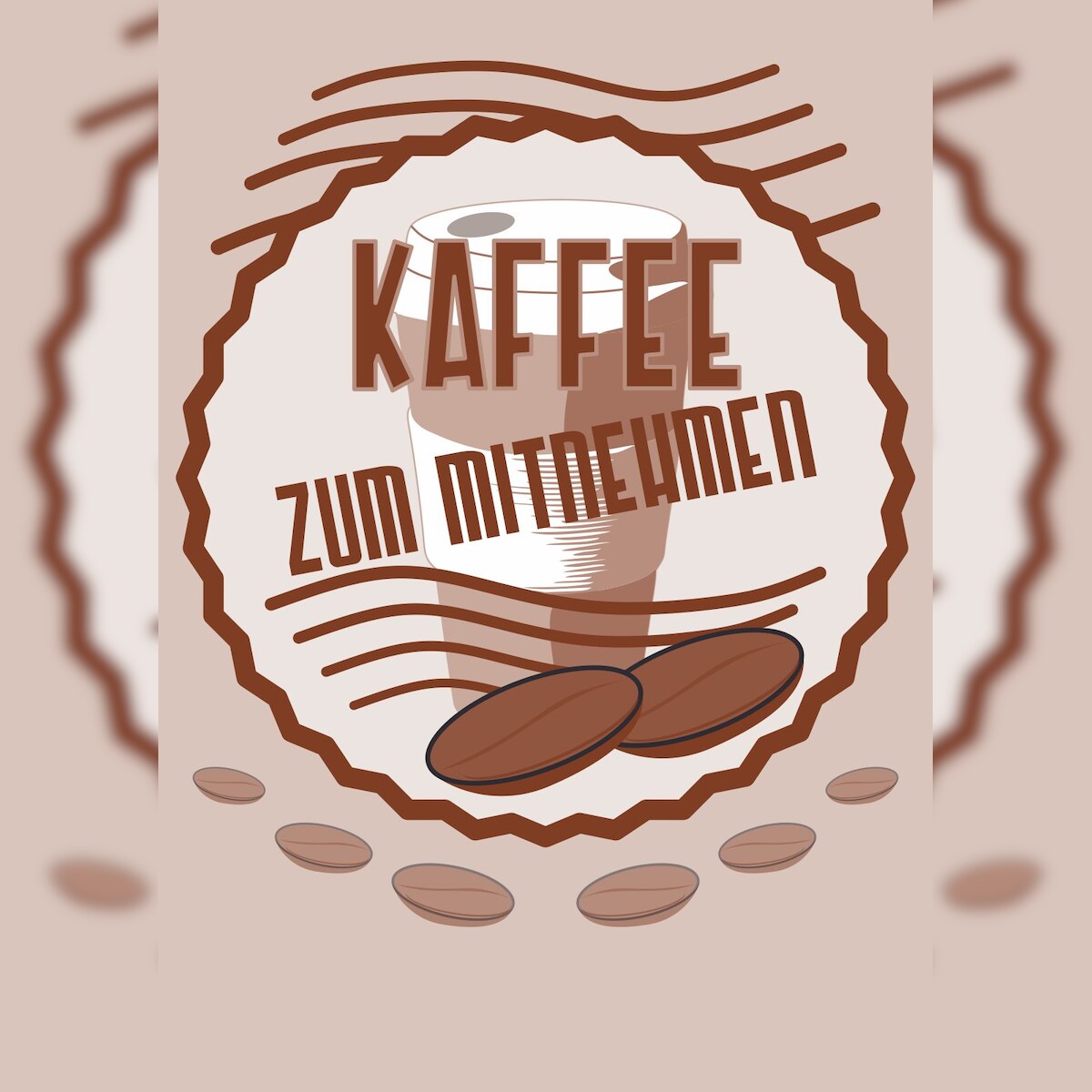 HB-Druck Verkaufsschild Schild Kaffee Mitnehmen Hochkant A1 Rückseite selbstklebend Image