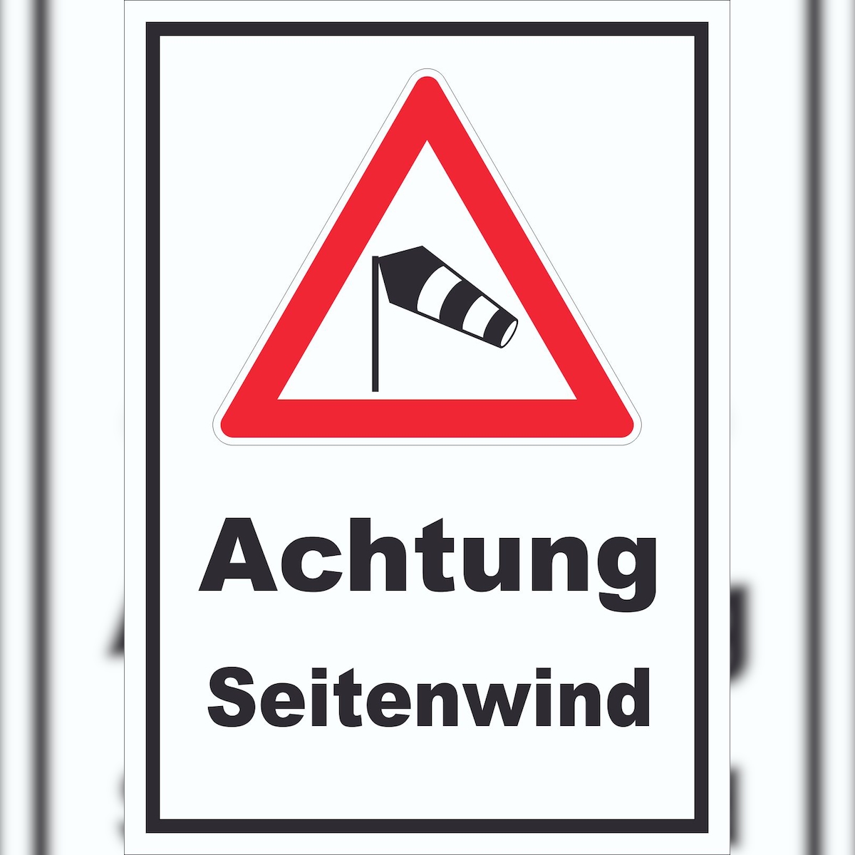 HB-Druck Schild Achtung Seitenwind A0 (841x1189mm) Image
