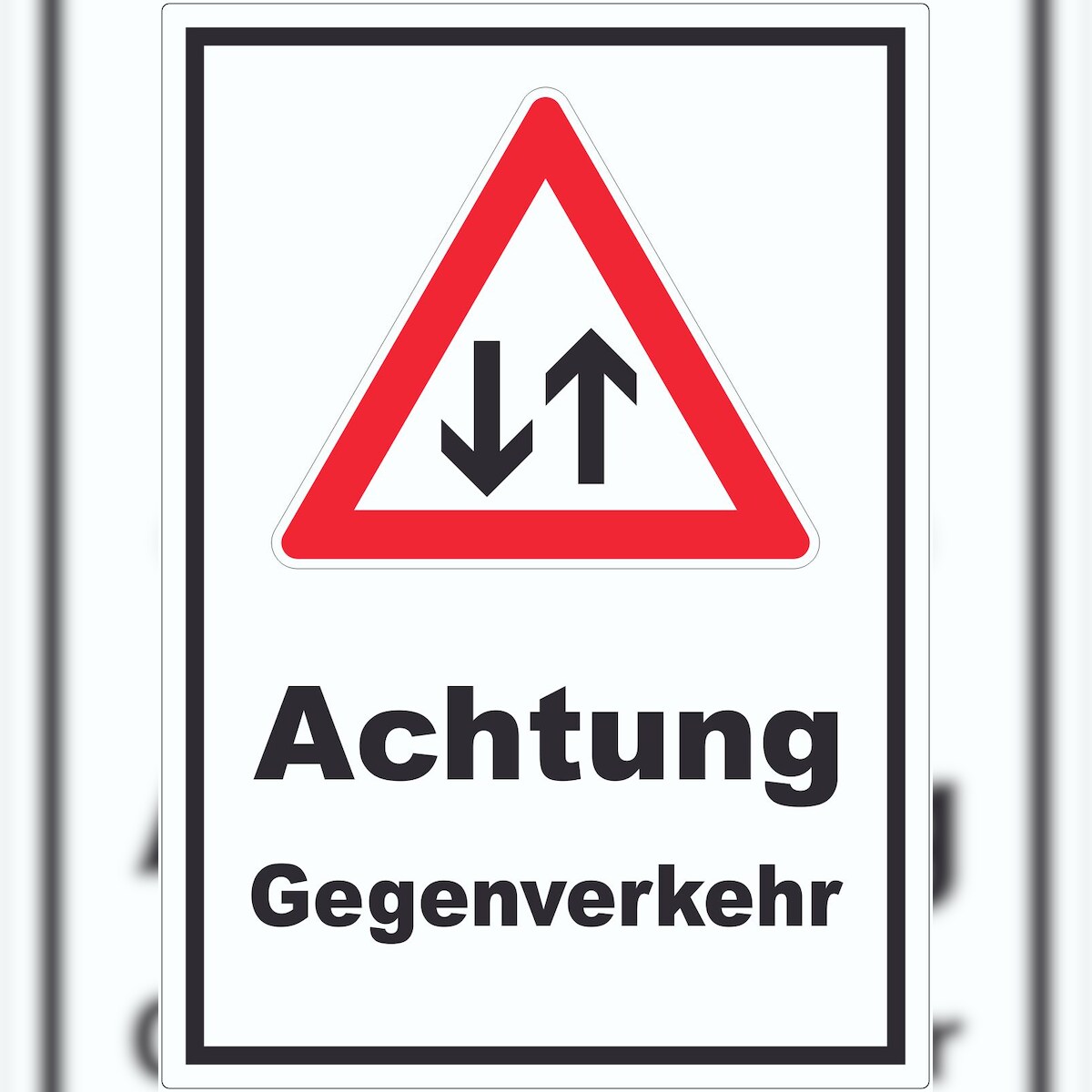 HB-Druck Aufkleber Achtung Gegenverkehr A3 (297x420mm) Image