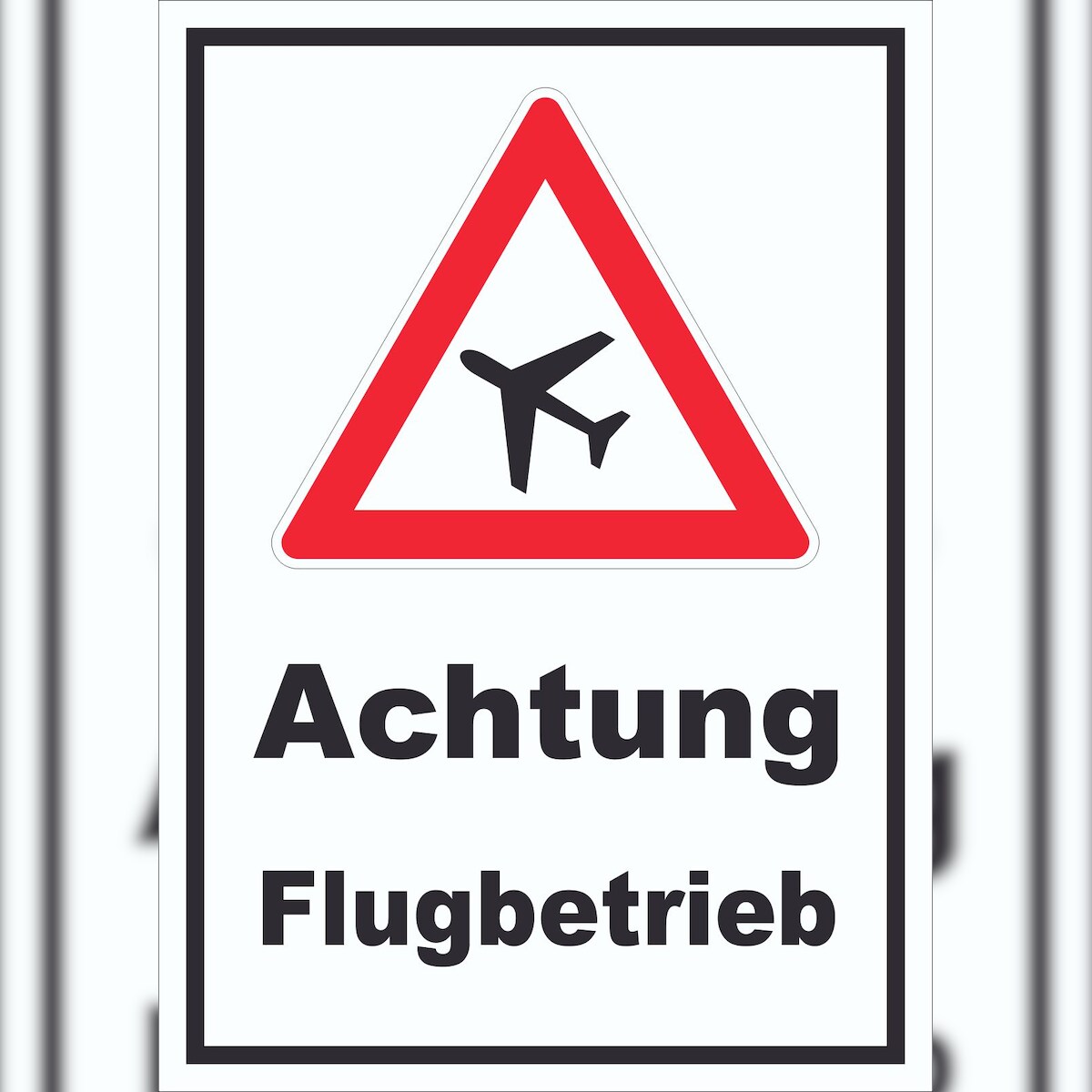 HB-Druck Schild Achtung Flugbetrieb A1 Rückseite selbstklebend Image