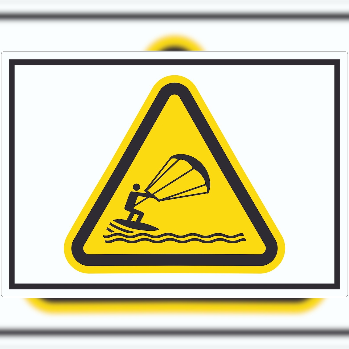 HB-Druck Aufkleber Warnung Kitesurfer Symbol A7 (74x105mm) Image