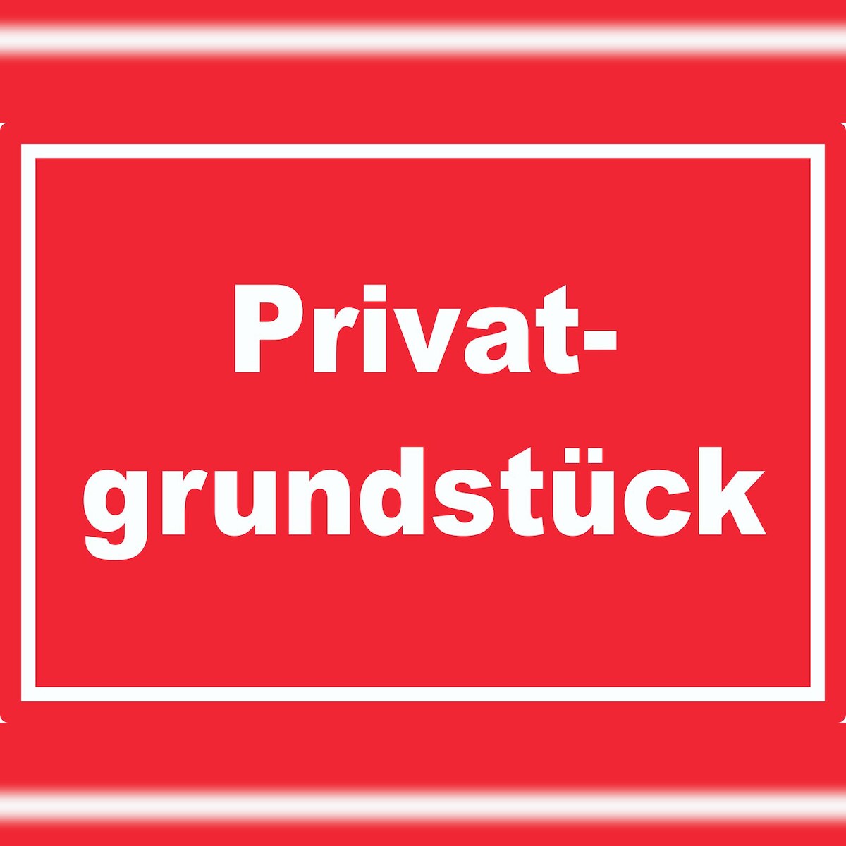HB-Druck Privatgrundstück Schild weiß-rot A2 Rückseite selbstklebend Image
