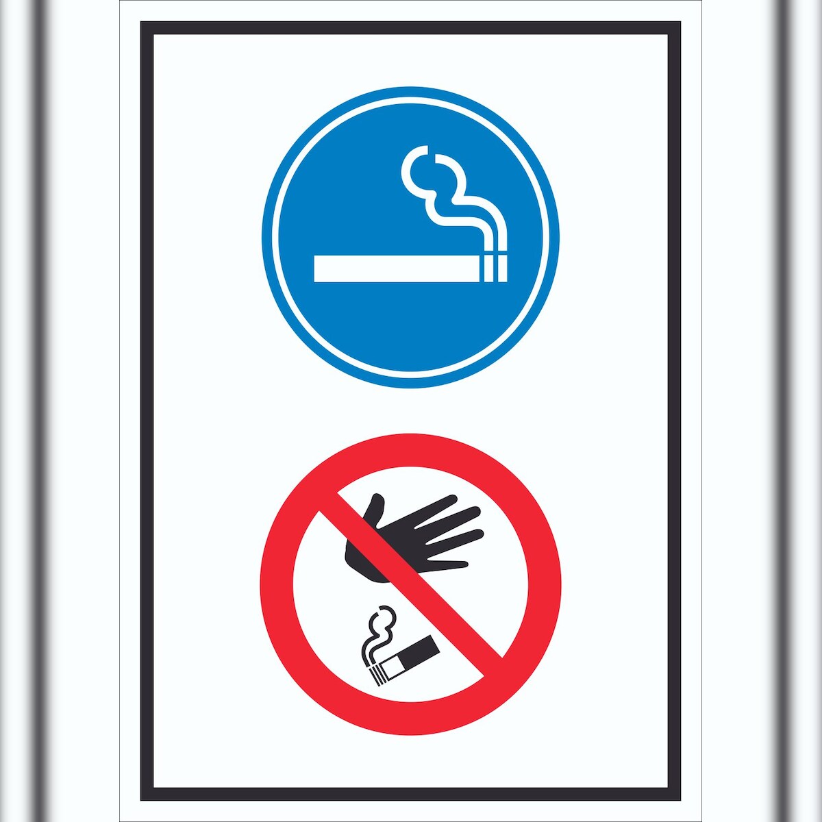 HB-Druck Schild Raucherbereich Boden verboten Symbol hochkant A6 (105x148mm) Image