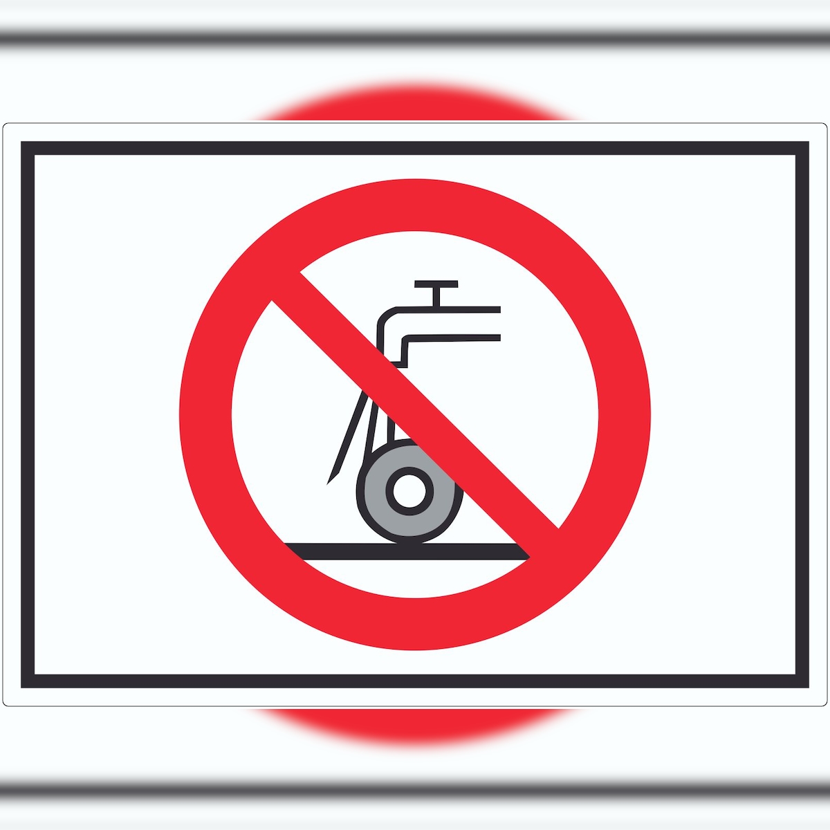 HB-Druck Nicht zulässig für Nassschleifen Symbol Aufkleber A9 (37x52mm) Image