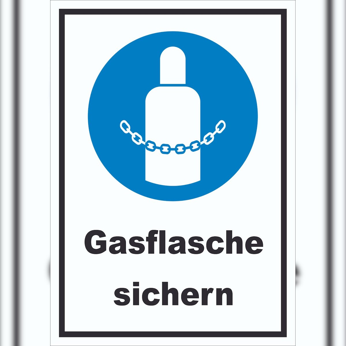 HB-Druck Gasflaschen sichern Schild A0 Rückseite selbstklebend Image