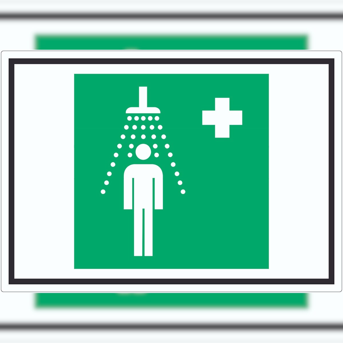 HB-Druck Notdusche Symbol Aufkleber A8 (52x74mm) Image