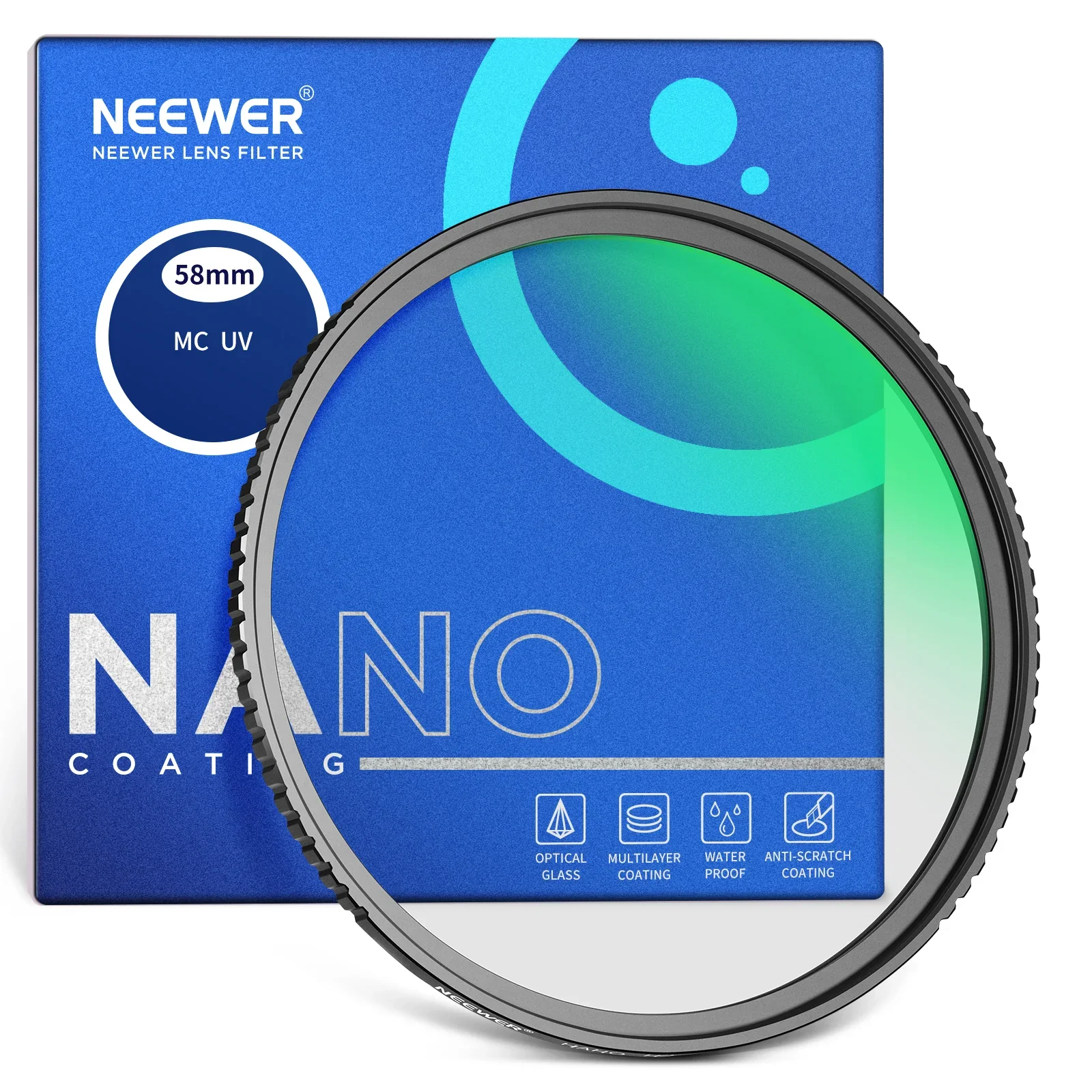 NEEWER MC UV-Filter 39/40,5/43/46/52/55/58/62/67/72/77/82/95mm Ultra Slim HD Optik Mehrfach Beschichtet Ultraviolett-Schutz Image