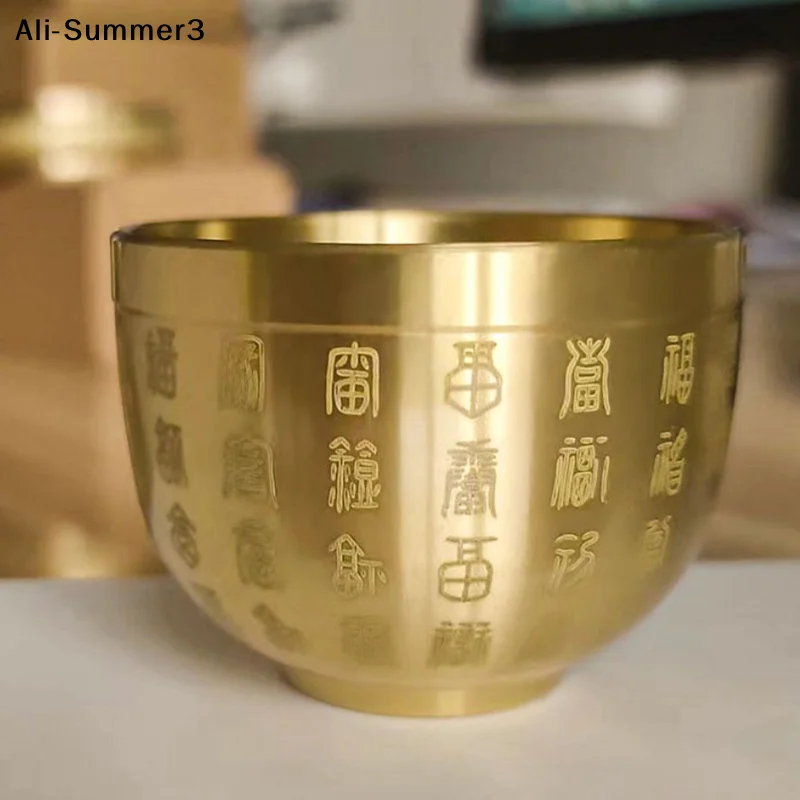 【Ys31】 Messing-Baifu-Zylinder Feng Shui Glücksbringer Füllhorn für Wohnzimmer, Arbeitszimmer, Schreibtisch, Schatzschale, Ornament, kleiner Aschenbecher