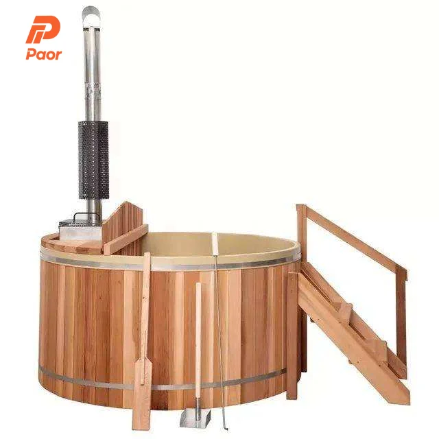 Modernes Design Holzbeheizter Outdoor-Whirlpool Spa-Badewanne für Badezimmer-Nutzung im Angebot